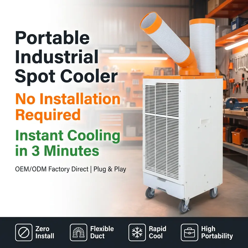 OEM Orange Hvid Japansk stil 3 Min hurtigkøling Spot Cooler Industriel klimaanlæg til metalbearbejdningsværksted